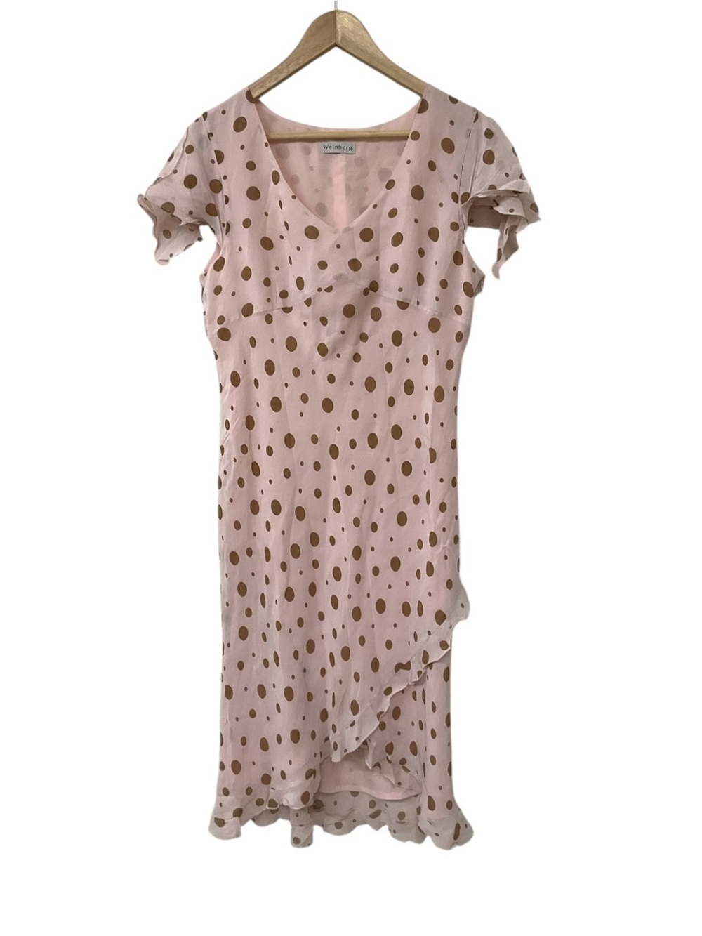 Y2K Pink Dot Romantic Midi Ruffle Dress 46